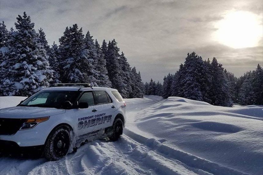 Fremont County Sheriff's Office car in the snow